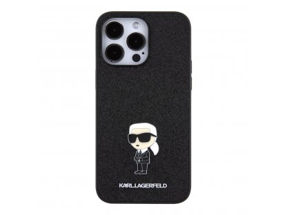 Zadní Kryt Karl Lagerfeld Fixed Glitter Metal Ikonik pro iPhone 15 Pro Max - černý