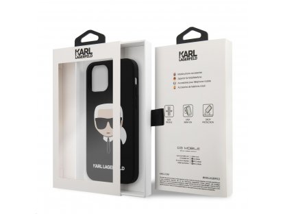 Karl Lagerfeld Head Silikonový Kryt pro iPhone 12/12 Pro 6.1 Black