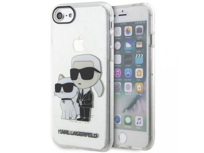 Karl Lagerfeld zadní kryt pro iPhone 7/8/ SE 2020 / SE 2022 průhledný Gliter Karl&amp;Choupette