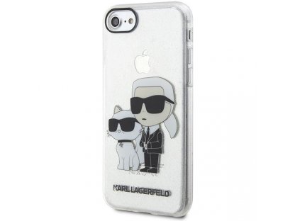 Karl Lagerfeld zadní kryt pro iPhone 7/8/ SE 2020 / SE 2022 průhledný Gliter Karl&amp;Choupette