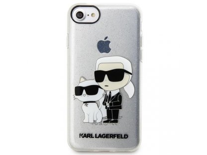 Karl Lagerfeld zadní kryt pro iPhone 7/8/ SE 2020 / SE 2022 průhledný Gliter Karl&amp;Choupette