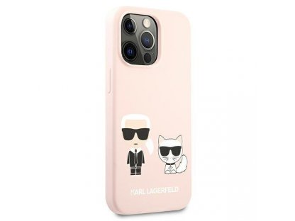 Karl Lagerfeld Karl & Choupette Silikonové Pevné pouzdro pro iPhone 13 Pro / 13 6,1" - světle růžové 