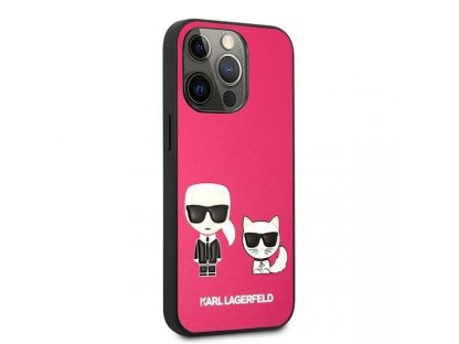 Karl Lagerfeld Pevné pouzdro Ikonik Karl & Choupette pro iPhone 13 Pro Max 6,7" - fuchsiové 