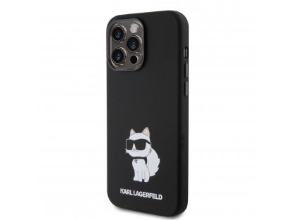 Kryt Karl Lagerfeld Liquid Silicone Choupette NFT pro iPhone 15 Pro Max - černý