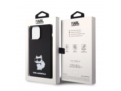 Kryt Karl Lagerfeld Liquid Silicone Choupette NFT pro iPhone 15 Pro Max - černý