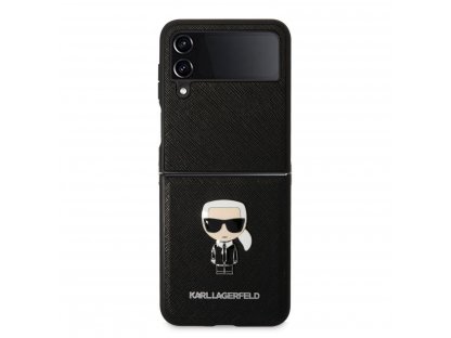 Kryt Karl Lagerfeld PU Saffiano Ikonik pro Samsung Galaxy Z Flip 4 - černý