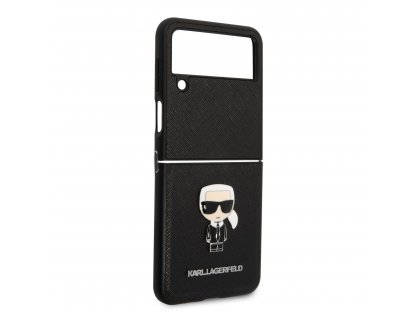 Kryt Karl Lagerfeld PU Saffiano Ikonik pro Samsung Galaxy Z Flip 4 - černý