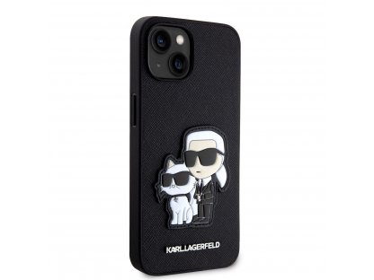 Zadní Kryt Karl Lagerfeld PU Saffiano Karl and Choupette NFT pro iPhone 14 - černý