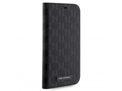 Karl Lagerfeld PU Saffiano Monogram Book Pouzdro pro iPhone 11 - černé