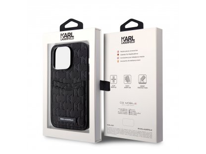 Zadní Kryt Karl Lagerfeld Saffiano Monogram Card Slot pro iPhone 14 Pro - černý