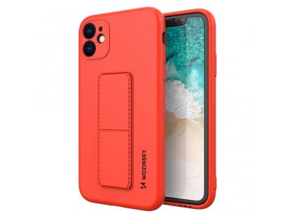 Kickstand Case elastické silikonové pouzdro s podstavcem iPhone SE 2020 / iPhone 8 / iPhone 7 červené