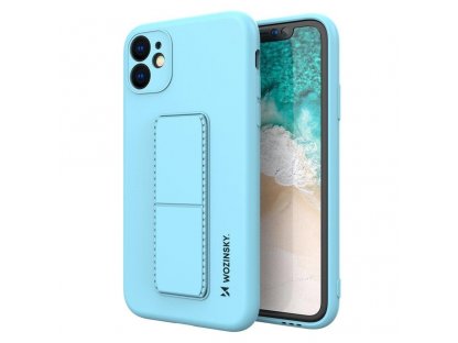 Kickstand Case elastické silikonové pouzdro s podstavcem iPhone SE 2020 / iPhone 8 / iPhone 7 světle modré