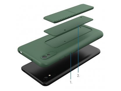 Kickstand Case elastické silikonové pouzdro s podstavcem Xiaomi Redmi 9A černé