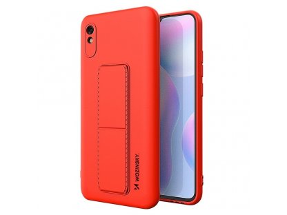 Kickstand Case elastické silikonové pouzdro s podstavcem Xiaomi Redmi 9A červené