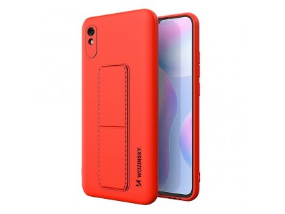 Kickstand Case flexibilní silikonové pouzdro se stojánkem Xiaomi Redmi Note 9 Pro / Redmi Note 9S červené