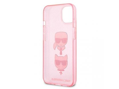 KLHCP13SKCTUGLP Pouzdro pro iPhone 13 mini - 5,4" růžové Glitter Karl`s & Choupette