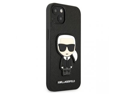 KLHCP13SOKPK Pouzdro pro iPhone 13 mini - 5,4" černé Saffiano Ikonik Karl`s Patch