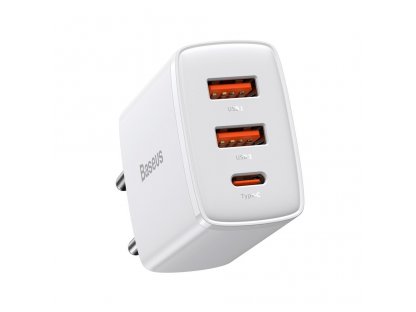 Kompaktní rychlonabíječka 2x USB / USB typu C 30W 3A Power Delivery Quick Charge bílá (CCXJ-E02)