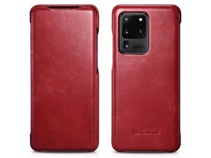 Kožené knížkové pouzdro Samsung Galaxy S20 Ultra červené (RS992008-RD)