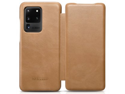 Kožené knížkové pouzdro Samsung Galaxy S20 Ultra khaki (RS992008-GG)