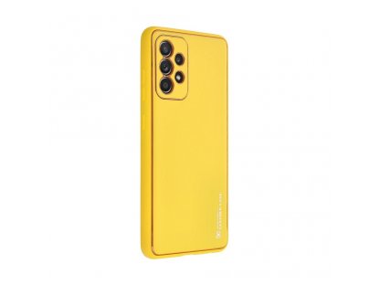 Kožený zadní kryt pro SAMSUNG Galaxy A52 5G / A52 LTE ( 4G ) žlutý