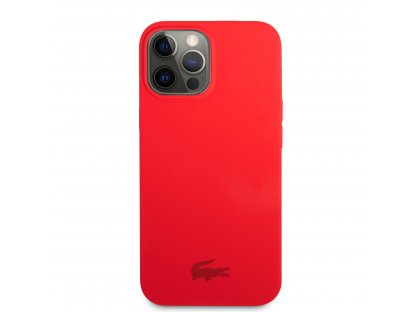 Lacoste Liquid Silicone Glossy Printing Logo Kryt pro iPhone 13 Pro - červený