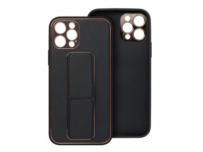 Kožené pouzdro Kickstand pro iPHONE 15 PLUS - černé