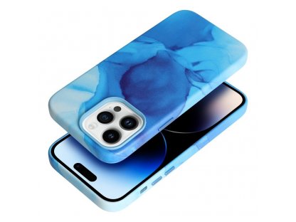 Leather Mag Cover for IPHONE 14 PLUS blue splash