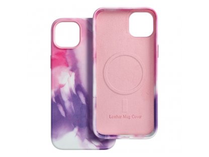 Leather Mag Cover for IPHONE 14 PLUS purple splash