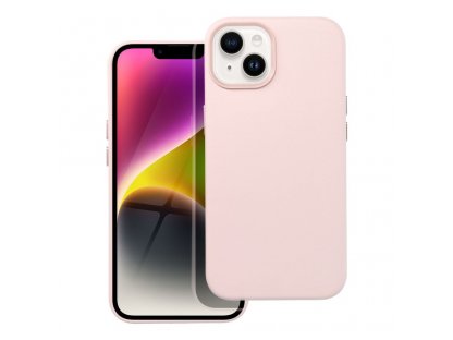 Kožený zadní kryt Mag pro IPHONE 14 písečně růžový