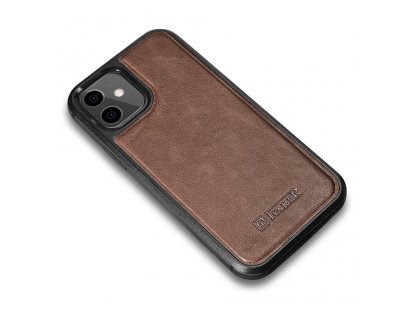 Leather Oil Wax Pouzdro pokryté kůží iPhone 12 mini hnědé (ALI1204-BN)