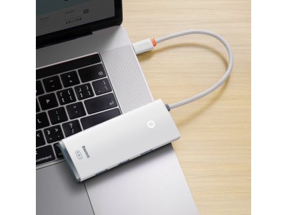 Lite Series adaptér HUB USB Type C - HDMI / 4x USB 3.0 20cm bílý (WKQX040002)