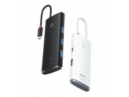 Lite Series adaptér HUB USB Type C - HDMI / 4x USB 3.0 20cm černý (WKQX040001)