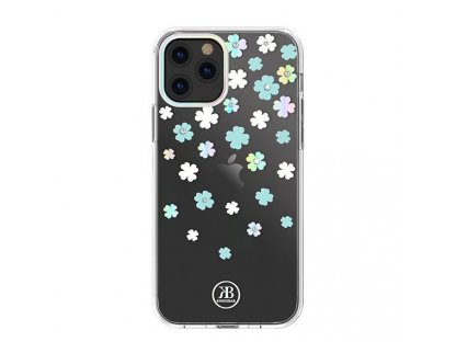 Lucky Series pouzdro zdobené originálními krystalky Swarovski iPhone 12 Mini průsvitné (Clover)