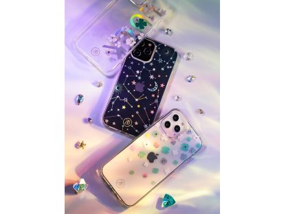 Lucky Series pouzdro zdobené originálními krystalky Swarovski iPhone 12 Mini průsvitné (Clover)