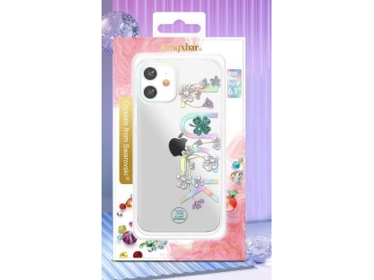 Lucky Series pouzdro zdobené originálními krystalky Swarovski pro iPhone 12 Pro / 12 -  průsvitné (Clover)