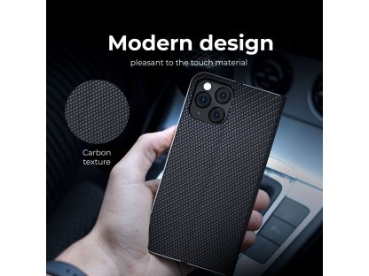 Pouzdro LUNA Book Carbon pro XIAOMI Redmi NOTE 12 PRO Plus 5G černé