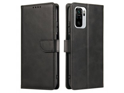 Magnetické elegantní pouzdro s flipovým krytem a funkcí stojánku pro Xiaomi Redmi Note 10 5G / Poco M3 Pro - černé