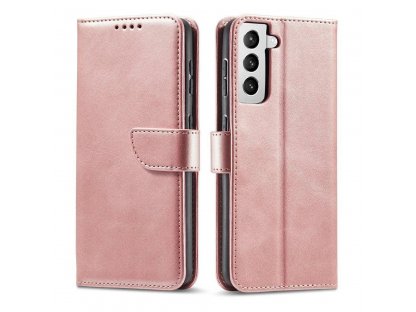 Magnet Case elegantní pouzdro s flipovým krytem na Samsung Galaxy S22 růžové