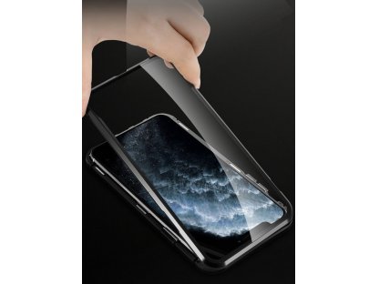 Magnetic Cam Slider Case magnetické pouzdro 360 na celý telefon + sklo na displej + clona naa kameru Huawei P30 Pro černé