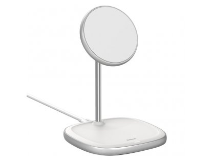 Magnetická bezdrátová indukční nabíječka Qi 15 W s držákem telefonu (kompatibilní s MagSafe pro iPhone) bílá (WXSW-02)
