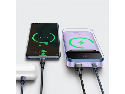 Magnetická powerbanka 10000mAh 20W 2022 Edition + USB kabel - USB typ C fialová (PPCX010105)