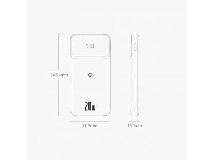 Magnetická powerbanka 10000mAh 20W 2022 Edition + USB kabel - USB typ C fialová (PPCX010105)