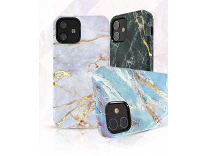 Marble Series elegantní pouzdro s potiskem mramor iPhone 12 Mini bílo/blankytné