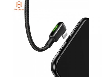 Mcdodo nabíjecí/datový kabel Lightning otočený o 90 stupňů Black Glue Series 1,2 m černá