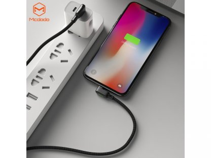 Mcdodo nabíjecí/datový kabel Lightning otočený o 90 stupňů Black Glue Series 1,2 m černá