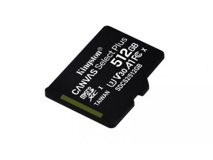 Paměťová karta Kingston Canvas microSDXC 512GB Select Plus Class 10 bez Adapteru
