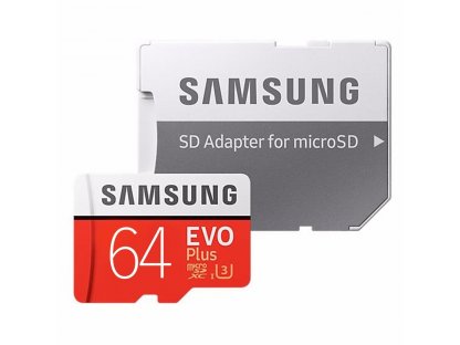 MicroSDXC EVO Plus paměťová karta micro SD 64 GB s adaptérem SD Class 10 MB-MC64GA/EU