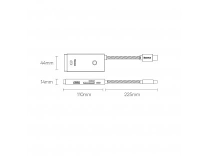 Multifunkční rozbočovač USB typu C řady Lite - 2 x USB 3.0 / USB typu C PD / HDMI 1.4 / SD/TF bílý (WKQX050102)