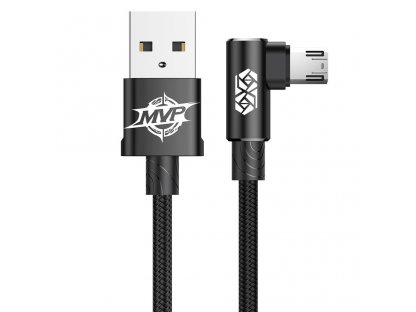 MVP Elbow Type Úhlový kabel s boční zástrčkou micro USB 1.5A 2M černý